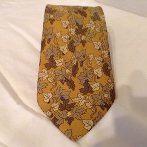 Authentic Golden Leaf Hermes Necktie 7406 PA
